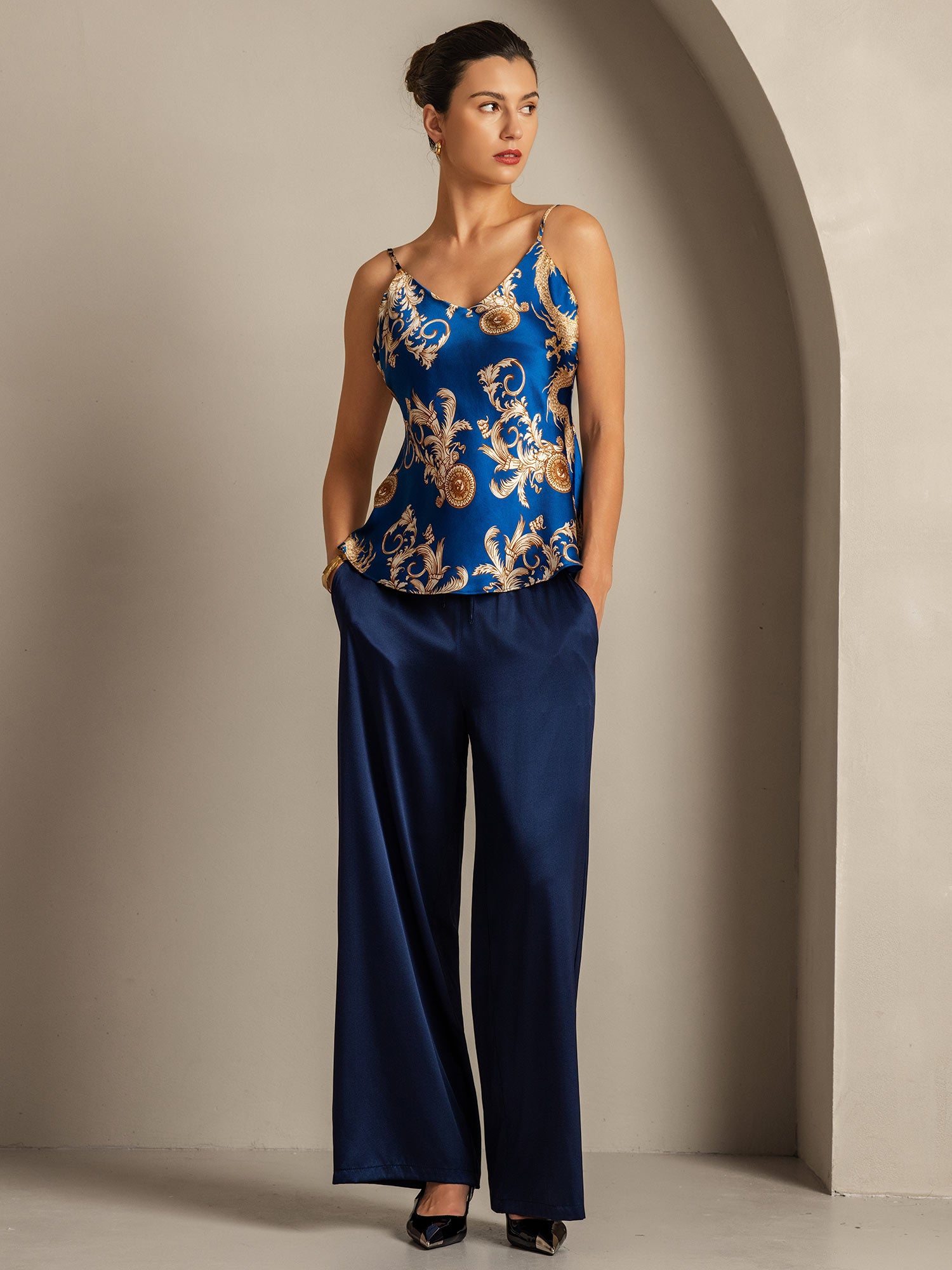 [Navy Lohikäärme] SilkSilky-FI Camisoles 008