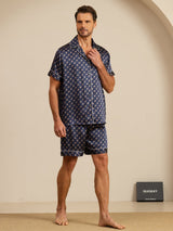 [Laivasto Ketju] SilkSilky-FI Short Sleeve Notkokaulus Miesten Pyjamat 007