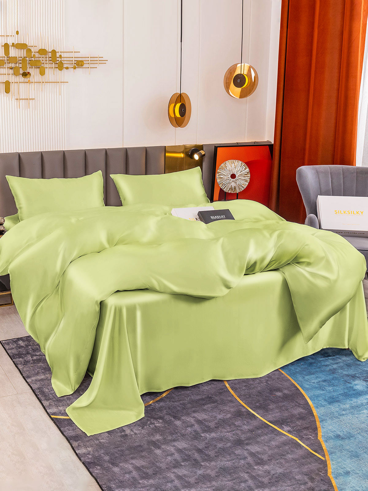 [Mintunvihreä] SilkSilky-FI 19Momme Bedding Set 004