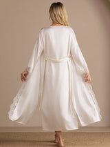 [Valkoinen] SilkSilky-FI 3/4 Sleeve Womens Robe 002