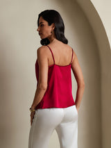 [Viini] SilkSilky-FI Spaghetti Strap Cowl Neck Camisole Top 002
