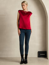 [Viini] SilkSilky-FI Cap Sleeve Round Neck Naisten T-paita 007