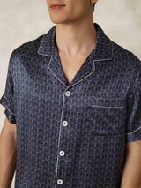 [LaivastoGinkgo] SilkSilky-FI Lapel Collar Miesten Pyjamat 007