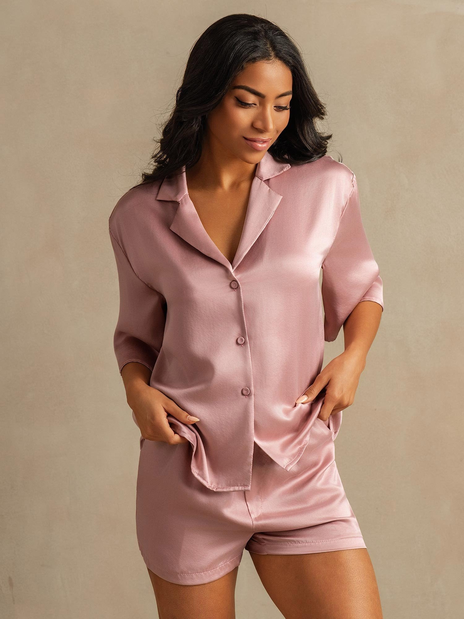 [Persikkaiho] SilkSilky-FI 19Momme Womens Pajamas 003