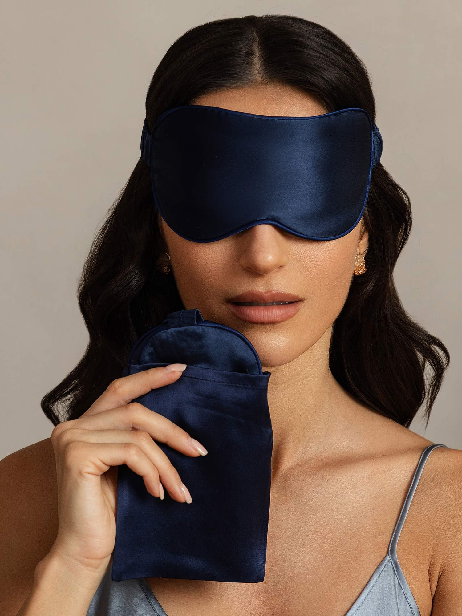 [Tummansininen] SilkSilky-FI Eye Mask 006