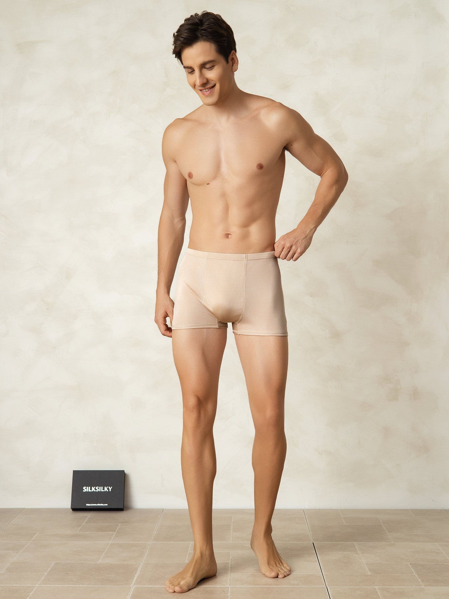 [Beige] SilkSilky-FI Mens Underwear 004