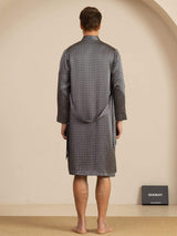 [Musta Ginkgo] SilkSilky-FI Long Sleeve Miesten Pyjamat 003