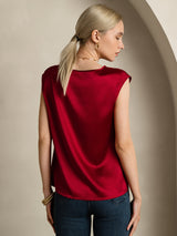 [Viini] SilkSilky-FI Cap Sleeve Round Neck Naisten T-paita 002