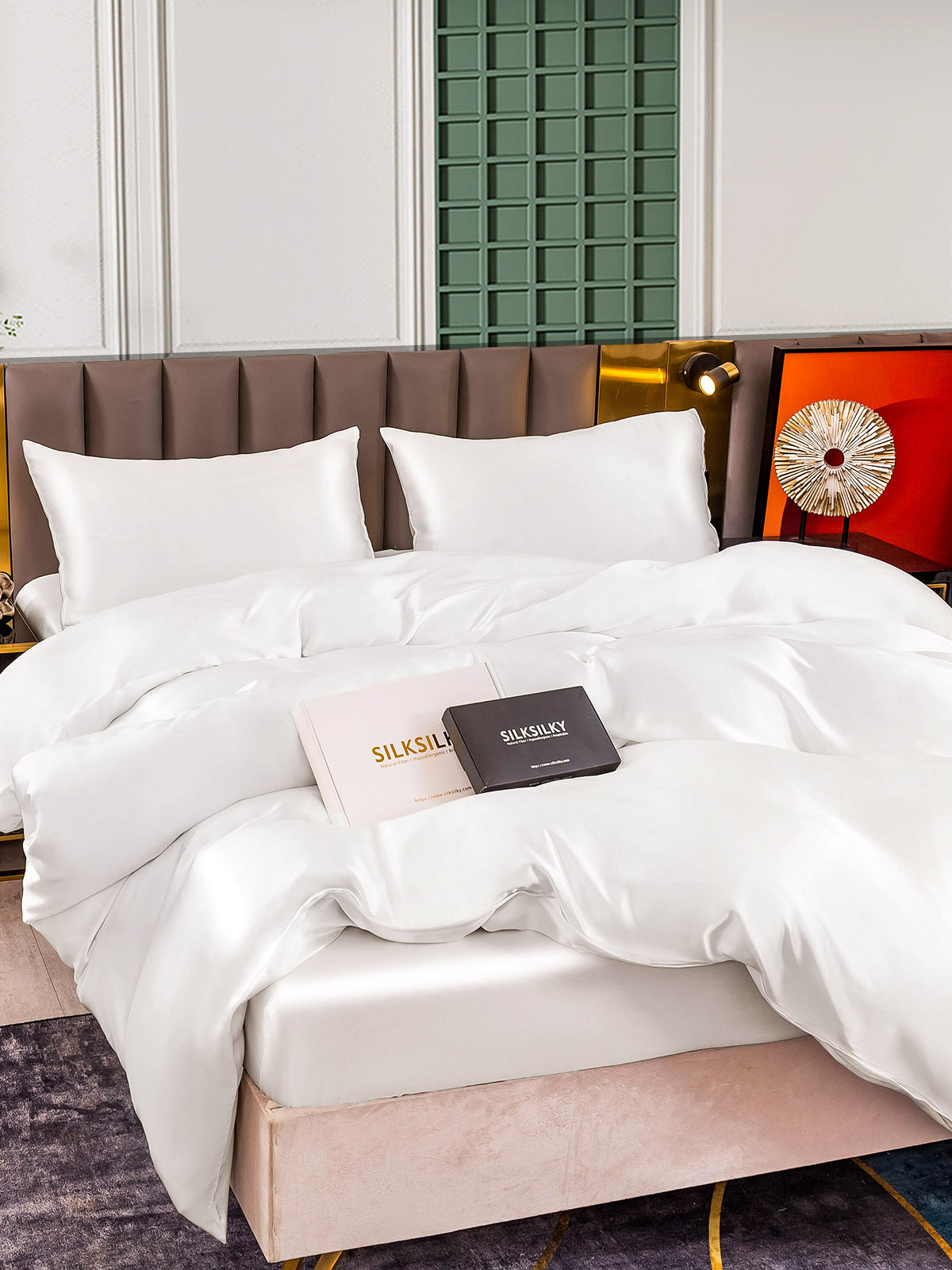 [Valkoinen] SilkSilky-FI 25Momme Bedding Set 005