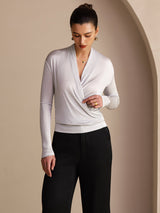[Harmaa] SilkSilky-FI Long Sleeve Wrap Naisten Puserot 004