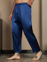[Tummansininen] SilkSilky-FI Pure Silk Mens Sleep Bottoms 004