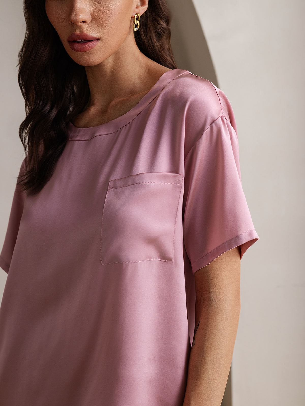 [Vaalean Mauve] SilkSilky-FI Womens Pajamas 004