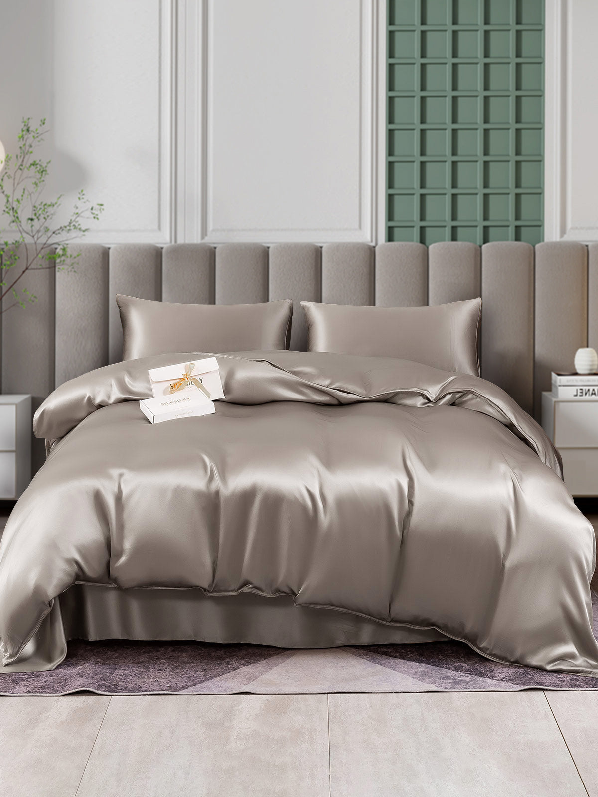 [Harmaa] SilkSilky-FI 25Momme Bedding Set 001