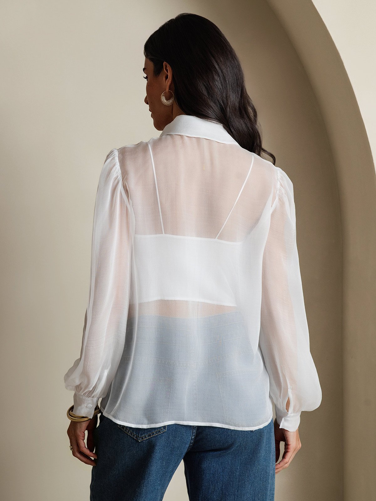 SilkSilky-FI Womens Shirt Valkoinen 002