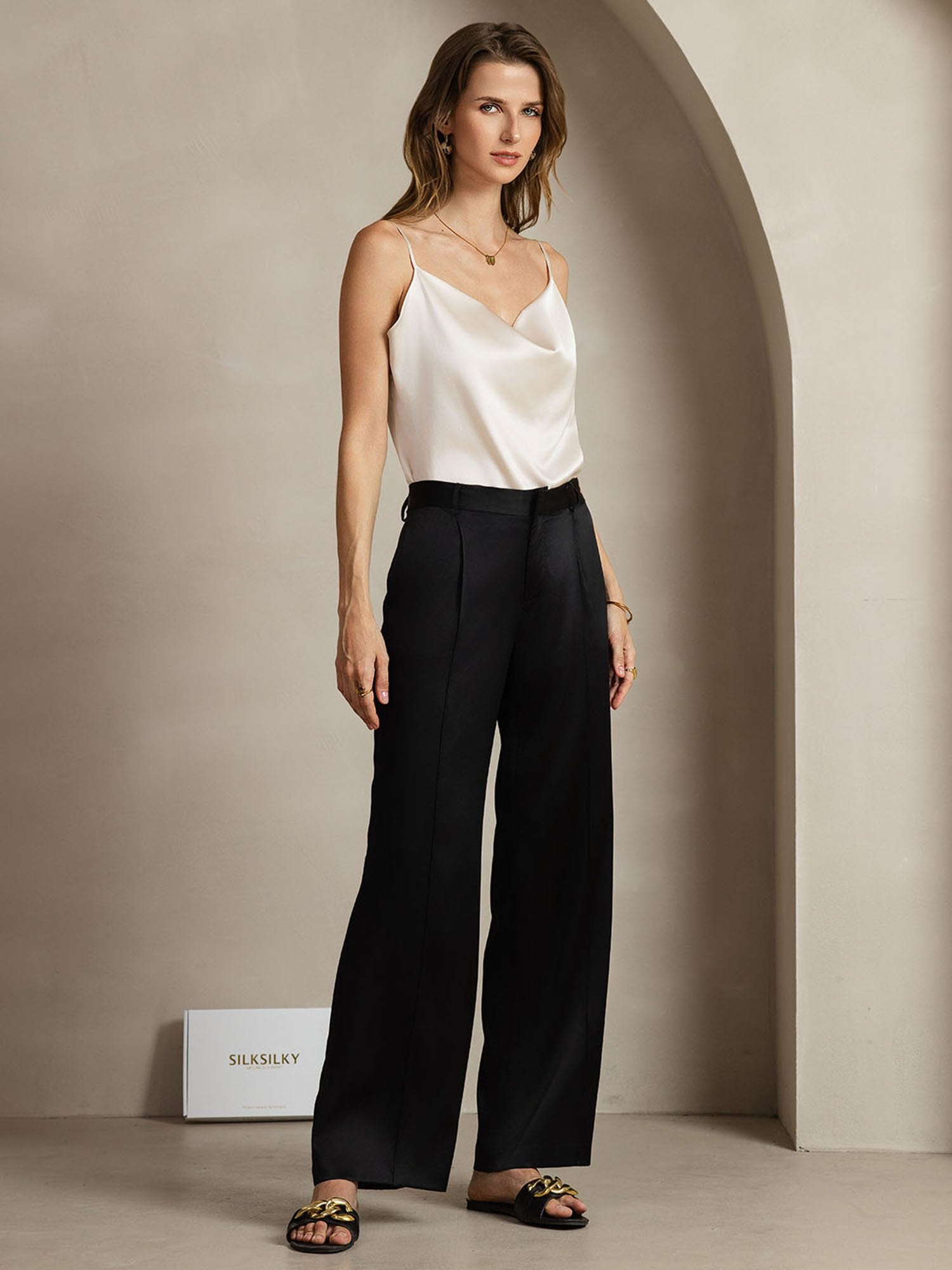 [Musta] SilkSilky-FI 19Momme Womens Pants 005