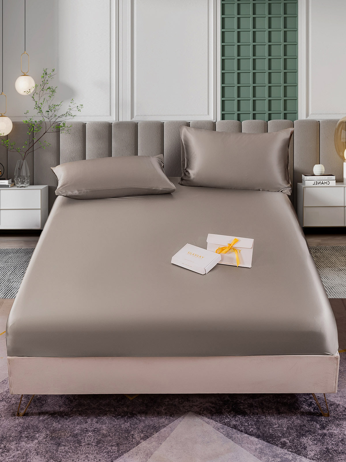 [Harmaa] SilkSilky-FI 25Momme Bedding Set 002