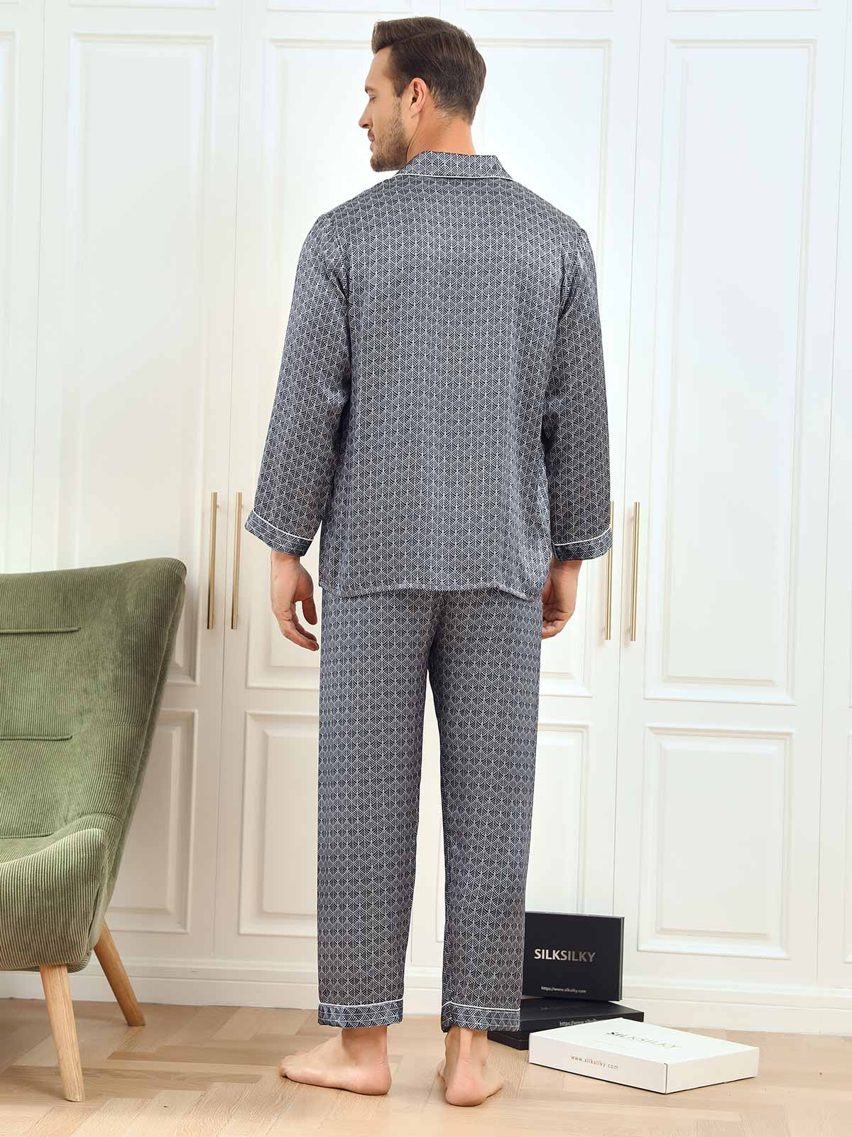 [Laivasto Ginkgo] SilkSilky-FI 19Momme Mens Pajamas 002