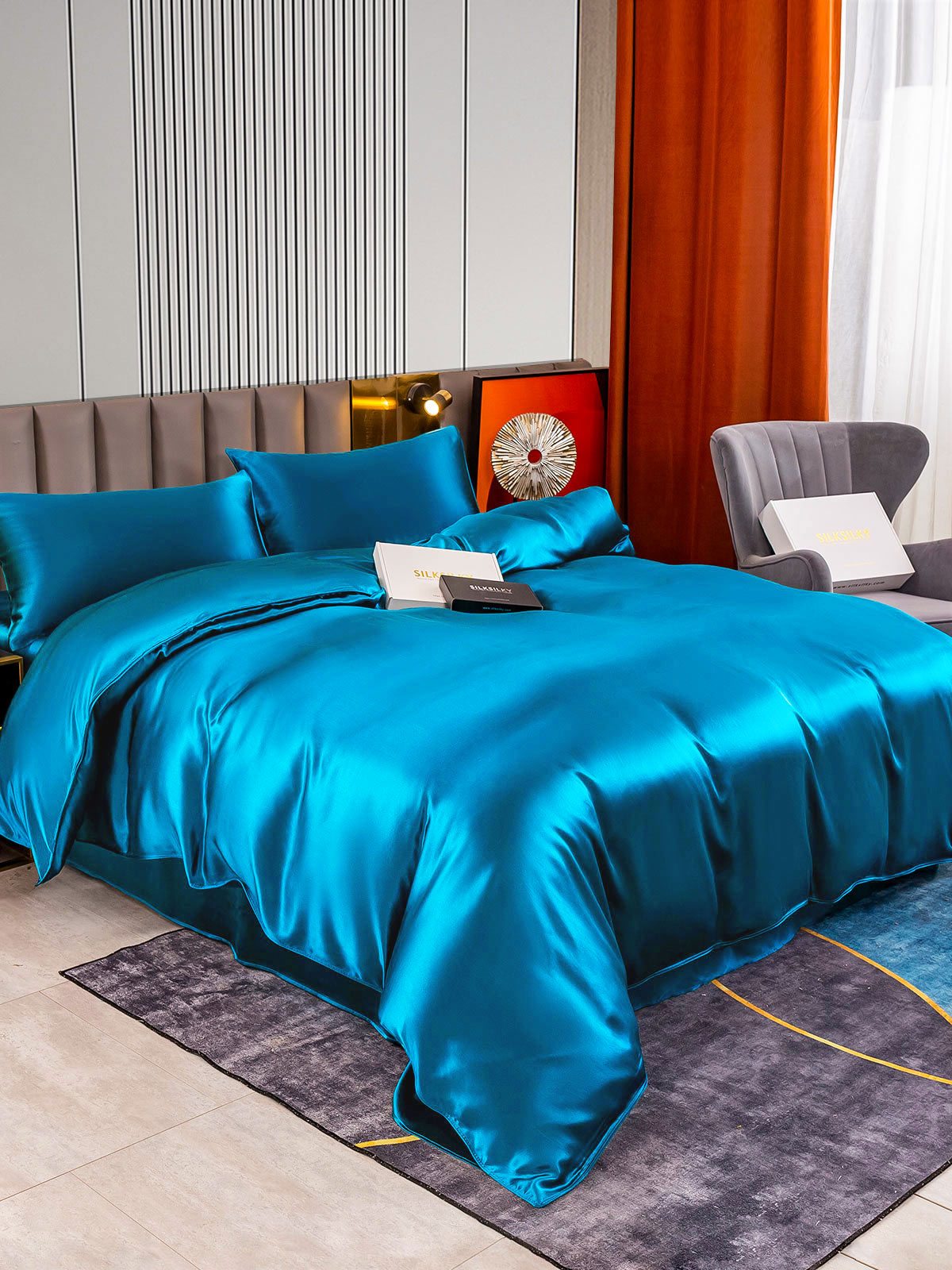 [Sinivihreä] SilkSilky-FI 22Momme Bedding Set 004