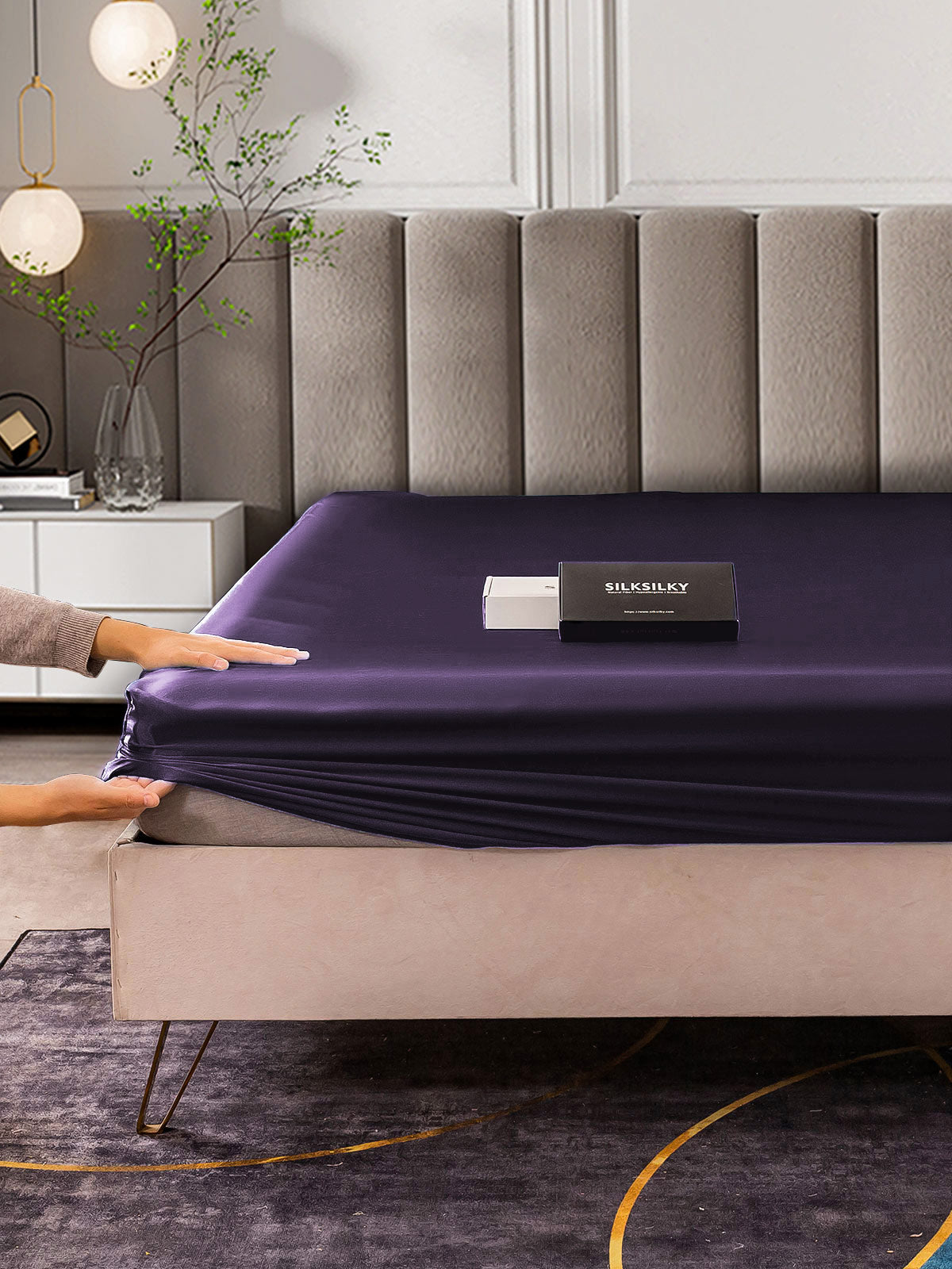 [Tumma Violetti] SilkSilky-FI 25Momme Sheet 005
