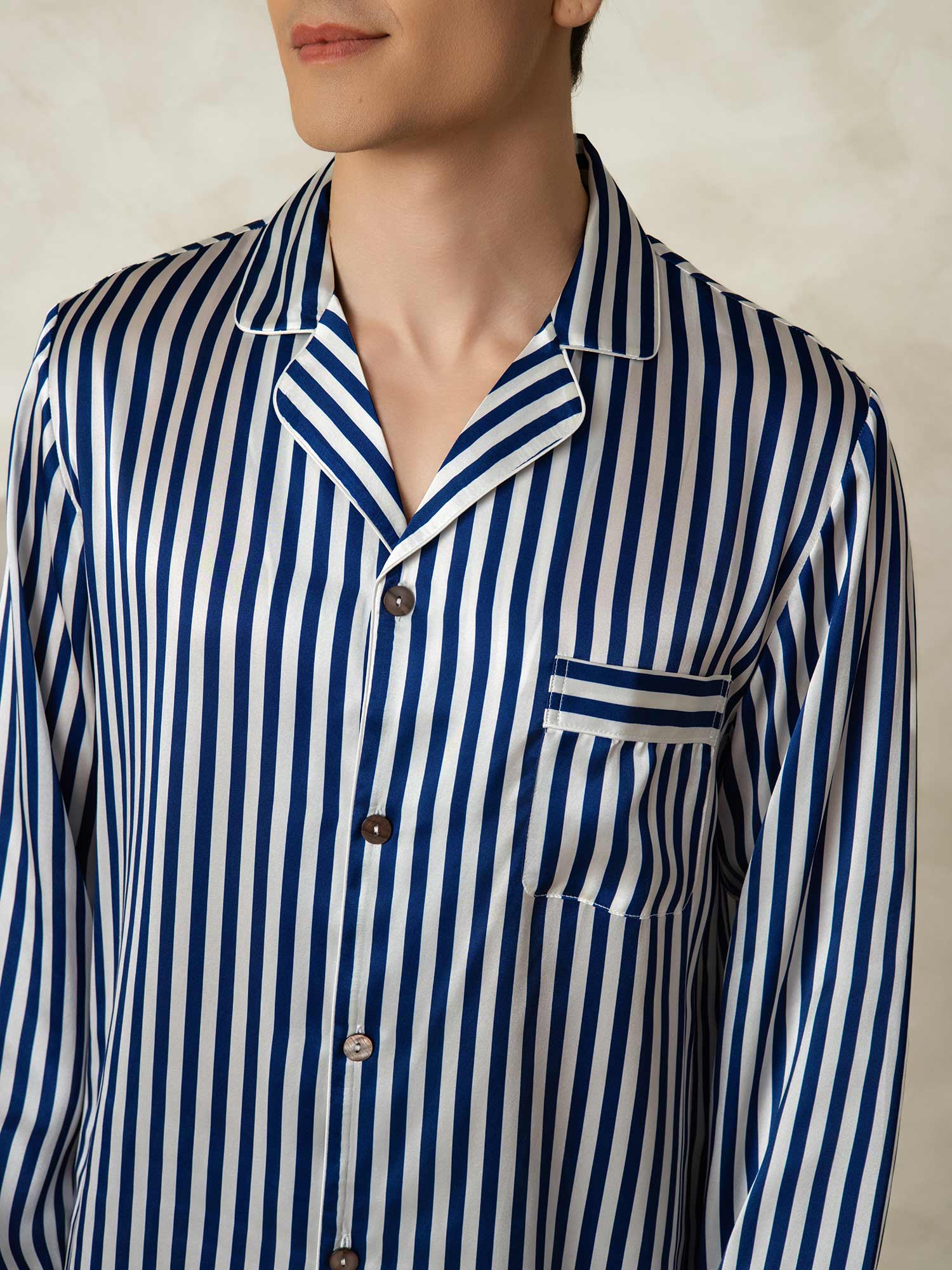 [Laivasto Raita] SilkSilky-FI 19Momme Mens Pajamas 006