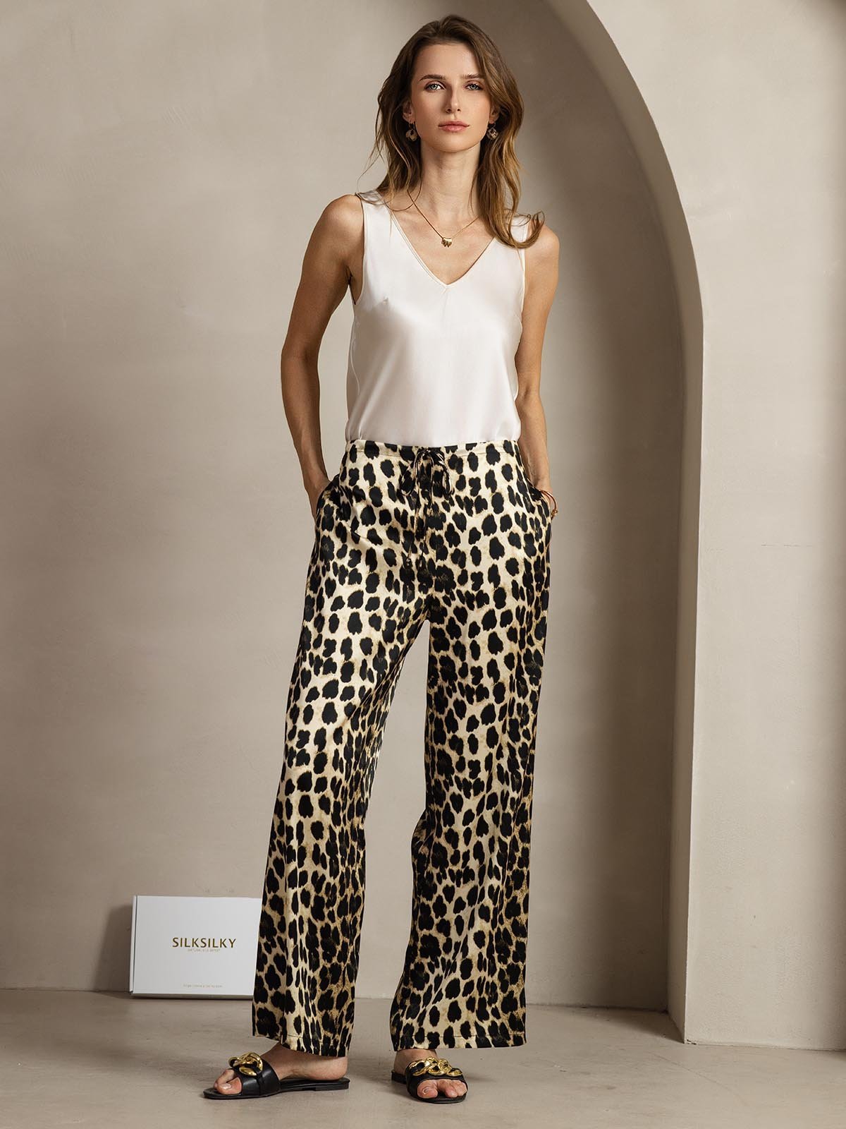 [Leopardi] SilkSilky-FI 19Momme Womens Pants 007