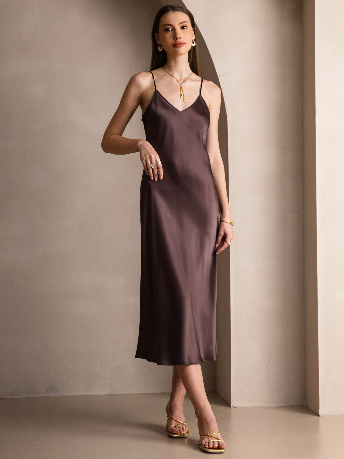 [Kahvi] SilkSilky-FI Dress 004
