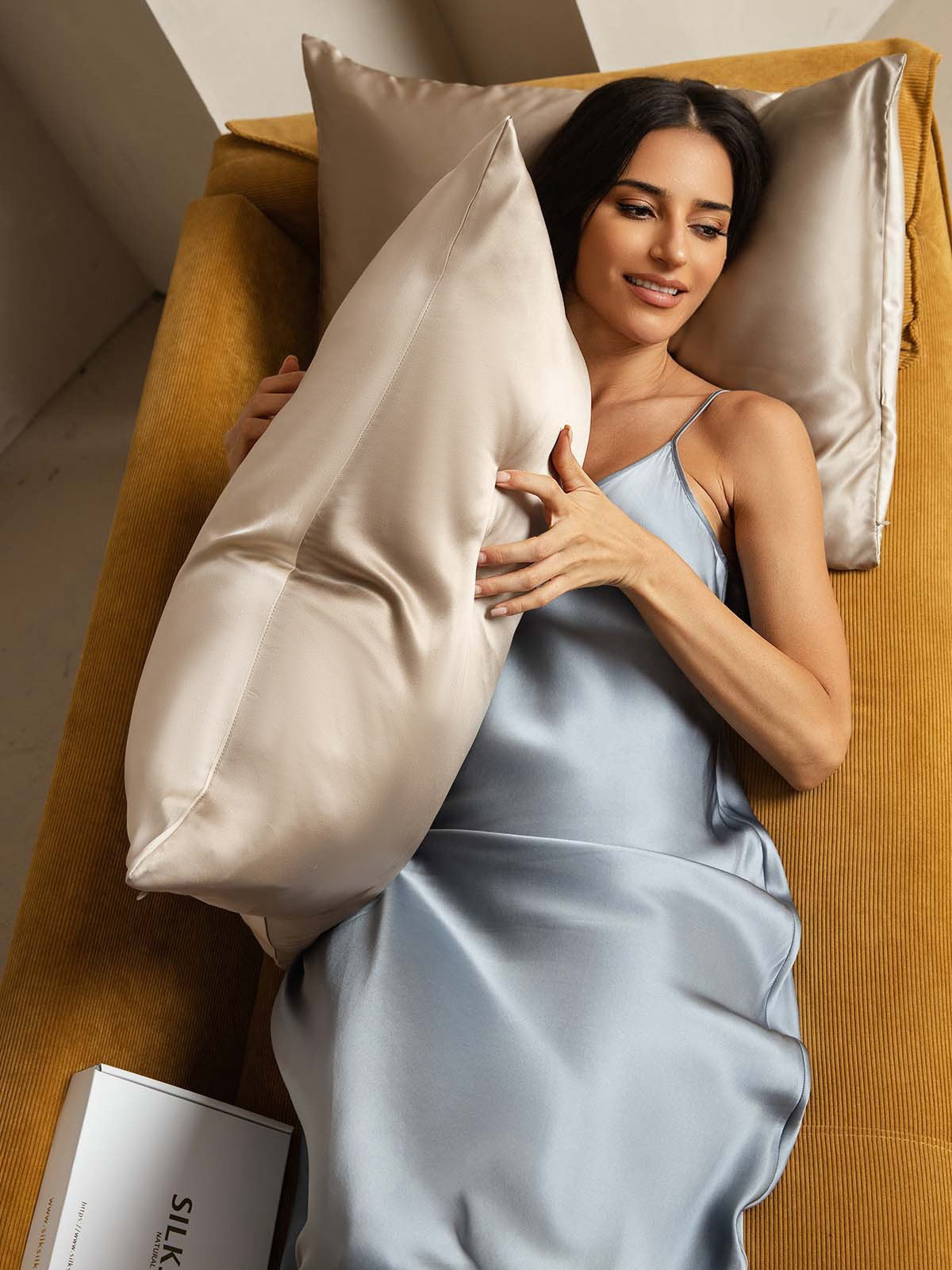 [Beige+Khaki] SilkSilky-FI 22Momme Pillowcase 003