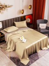 [Beige] SilkSilky-FI 19Momme Vuodevaatteet Setti 001