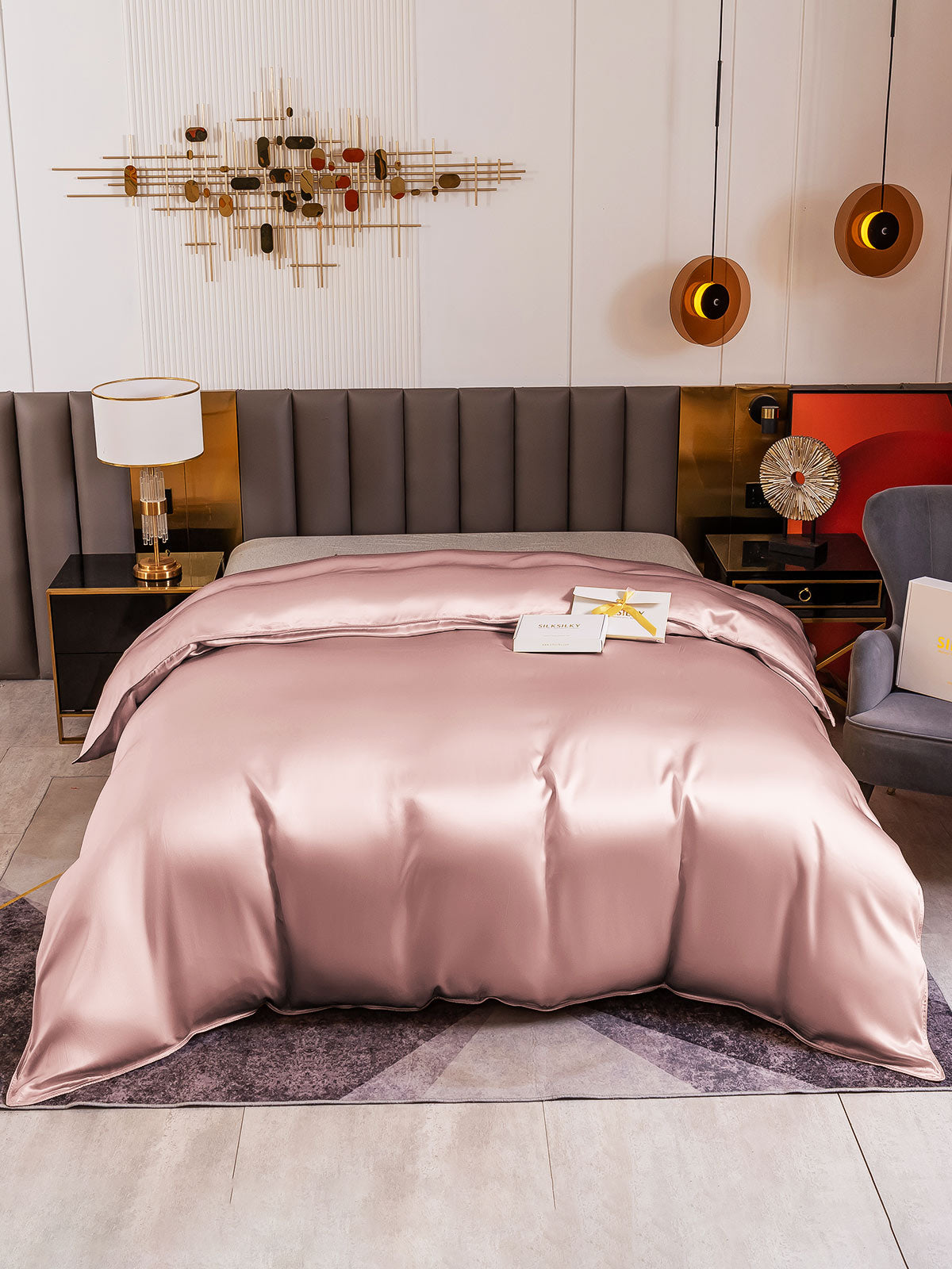 [Vaalean Mauve] SilkSilky-FI 19Momme Duvet Cover 002