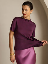 [Violetti] SilkSilky-FI Short Sleeve Naisten T-paita 001