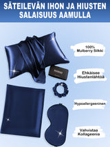 [Tummansininen] SilkSilky-FI 19Momme Pure Silk Pillowcase Set 002