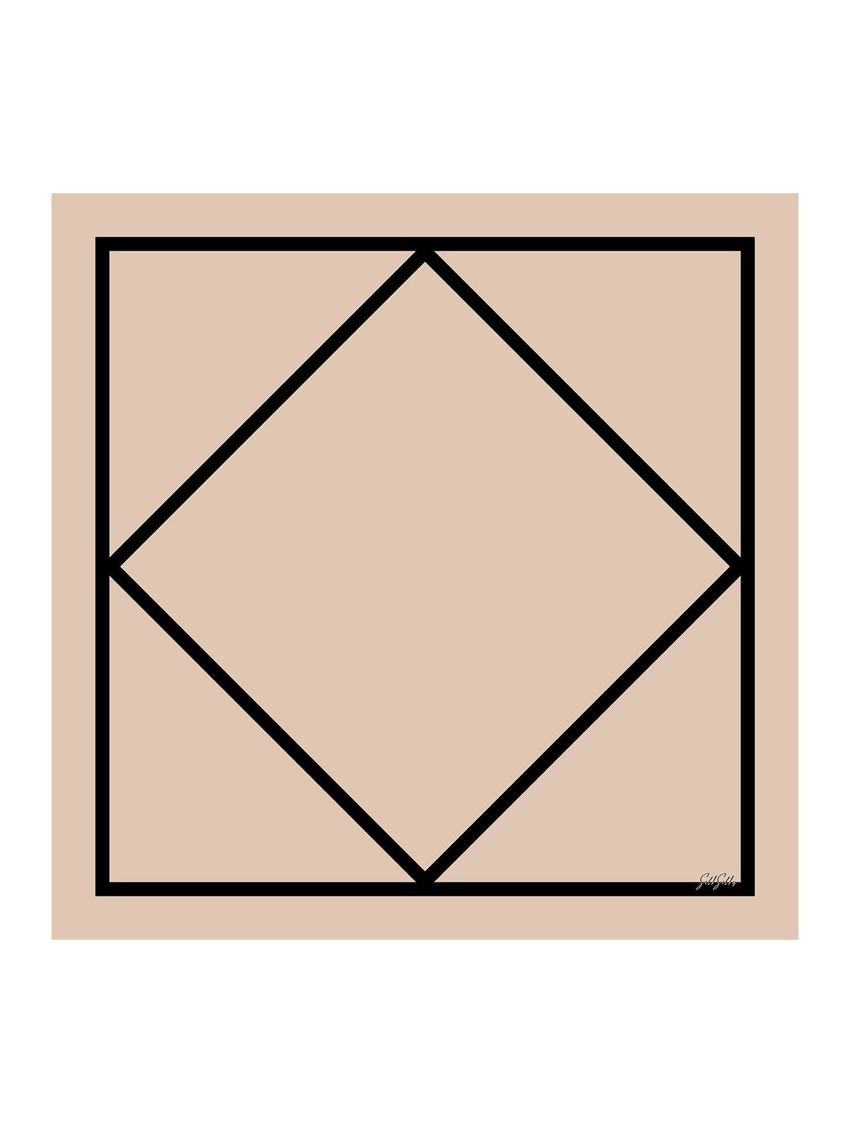 [Beige Neliö] SilkSilky-FI Huivi 001