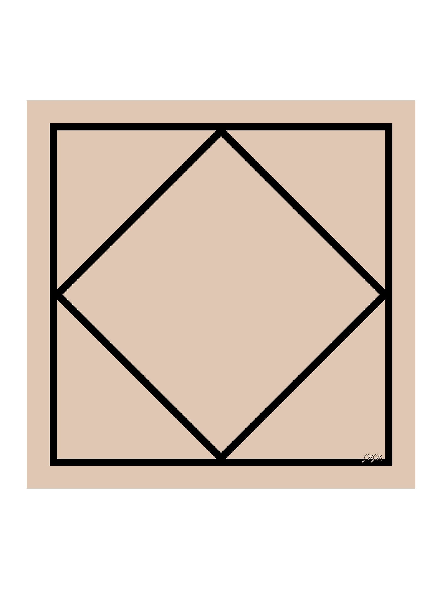 [Beige Neliö] SilkSilky-FI Huivi 001