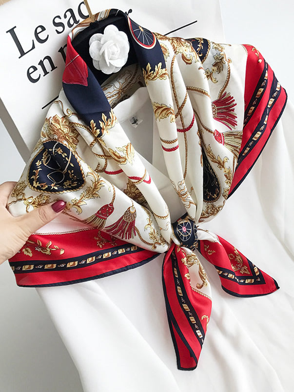 SilkSilky FI Pure Silk Scarf Tummanpunainen 001