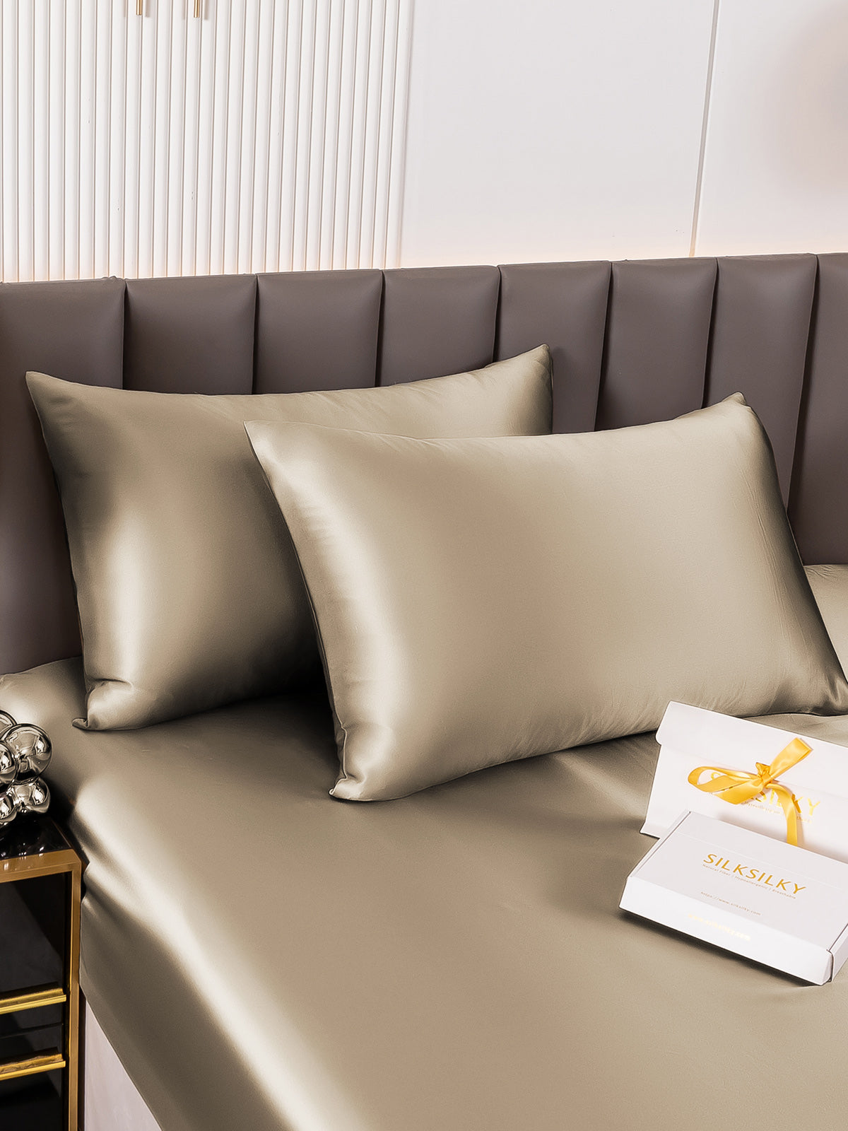 [Khaki] SilkSilky-FI 22Momme Pillowcase 001