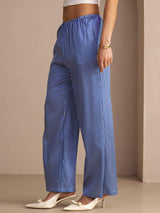 [Sininen Liituraita] SilkSilky-FI Womens Pants 004