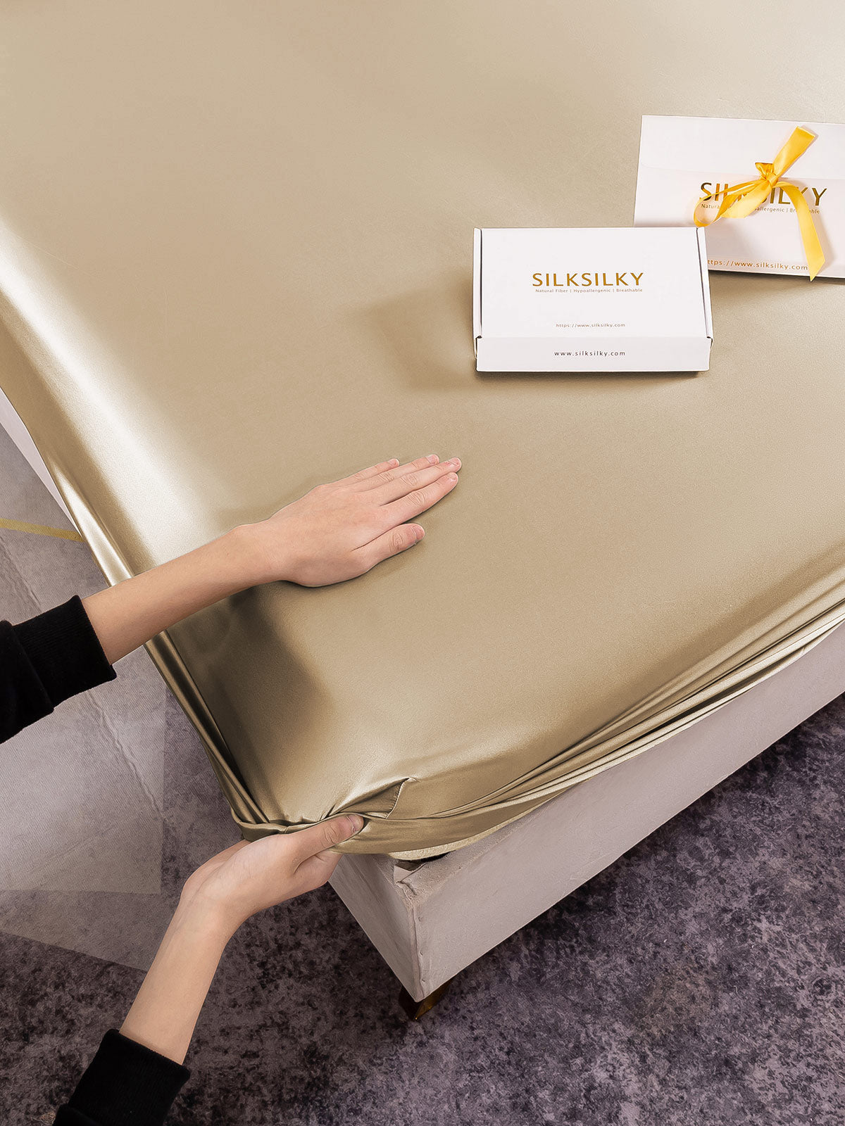 [Beige] SilkSilky-FI 22Momme Bedding Set 003