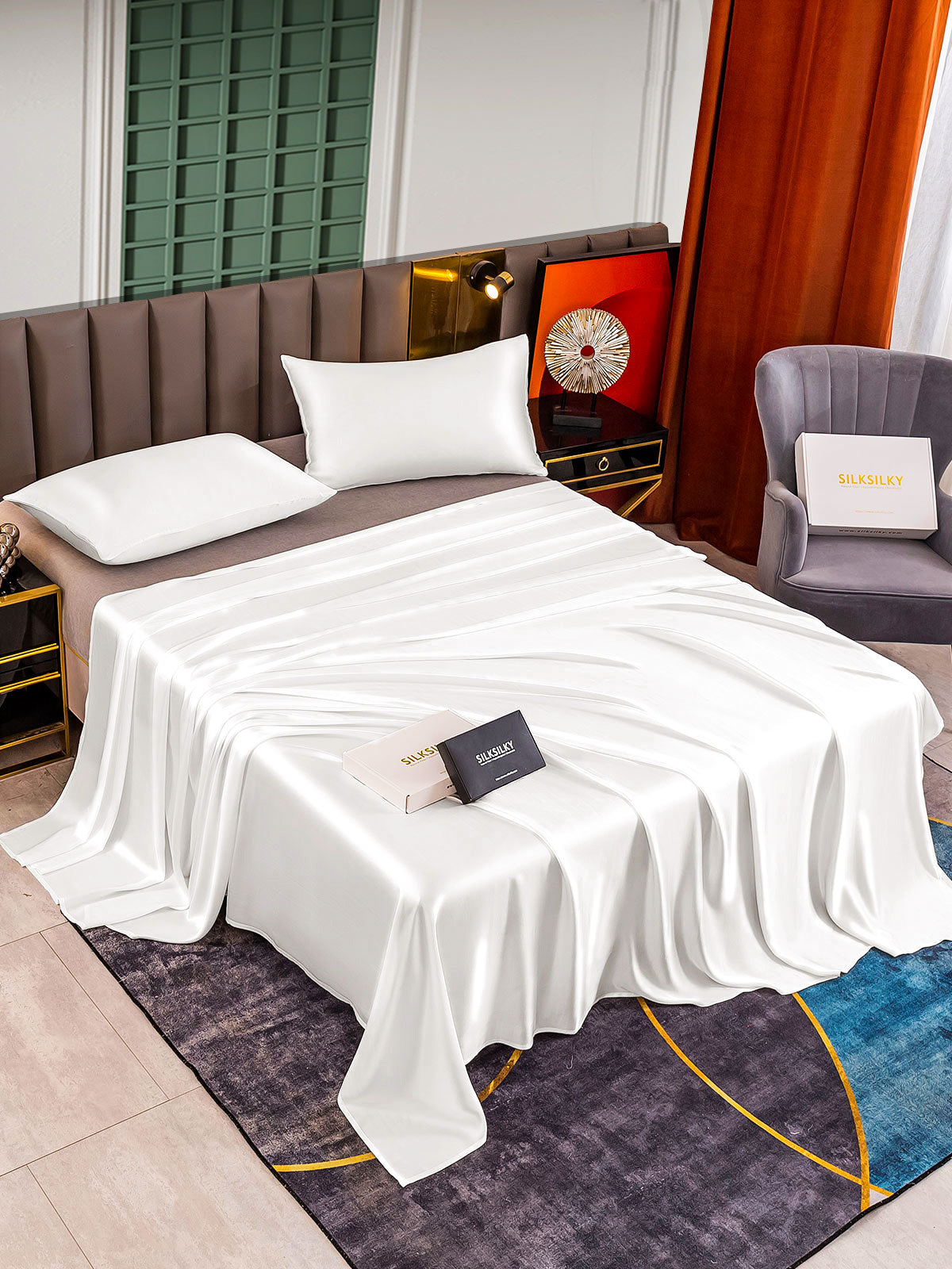 [Valkoinen] SilkSilky-FI 25Momme Bedding Set 002
