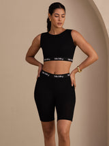 [Musta] SilkSilky-FI Sleeveless Crew Neck Women's Outfit Sets 003