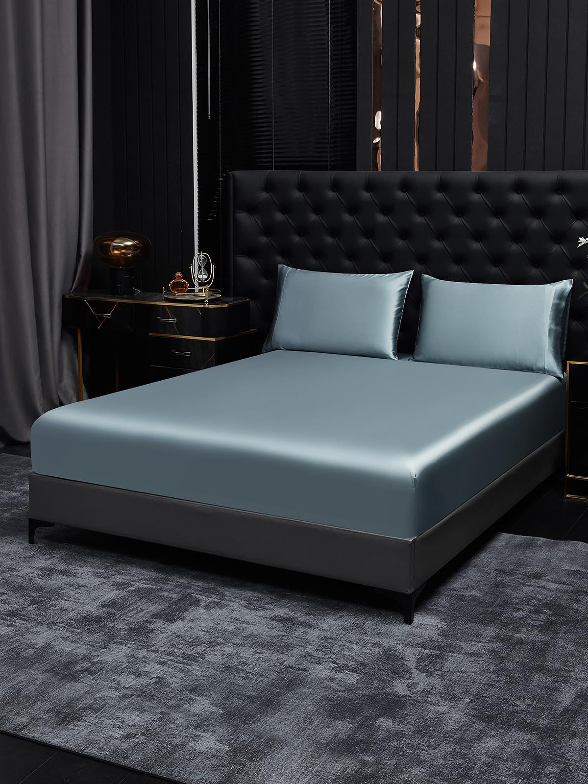 [Harmaansininen] SilkSilky-FI 22Momme Bedding Set 002