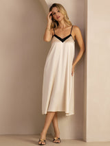 [Riisibeige] SilkSilky-FI Spaghetti Strap V Neck Mekko 005