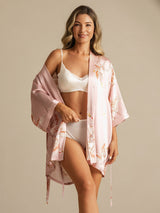 [Pinkki] SilkSilky-FI 3/4 Sleeve Naisten Aamutakki 005