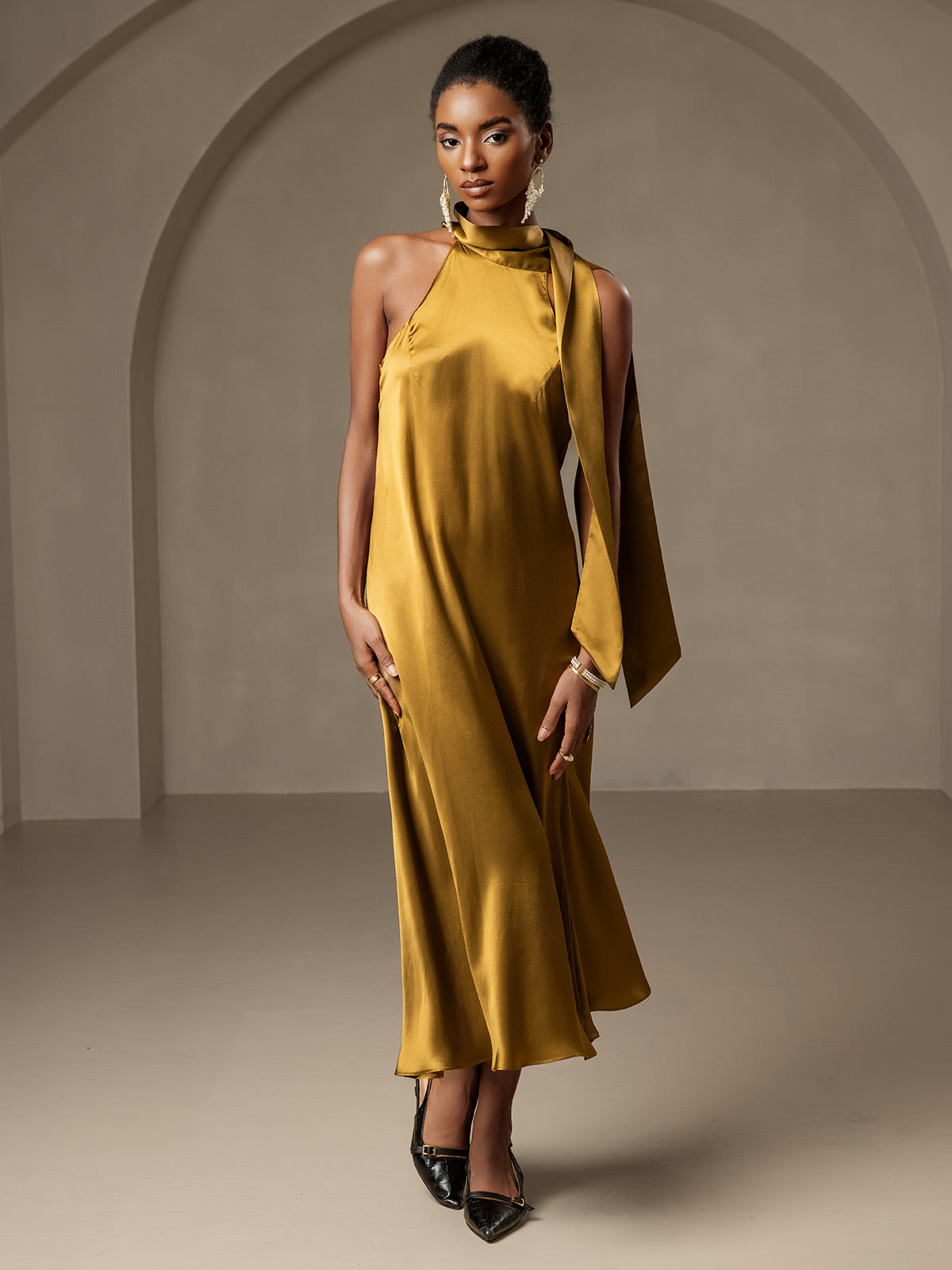 [Ruskea] SilkSilky-FI 19Momme Dress 006