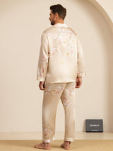 [Samppanja] SilkSilky-FI Long Sleeve Notkokaulus Miesten Pyjamat 002