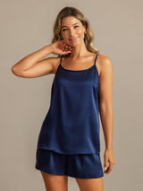 [Tummansininen] SilkSilky-FI 19Momme Camisole Set 003