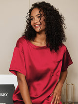 [Viini] SilkSilky-FI Short Sleeve Round Neck Naisten Pyjamat 006