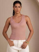 [Pinkki] SilkSilky-FI Sleeveless Deep V Neck Camisole Top 001
