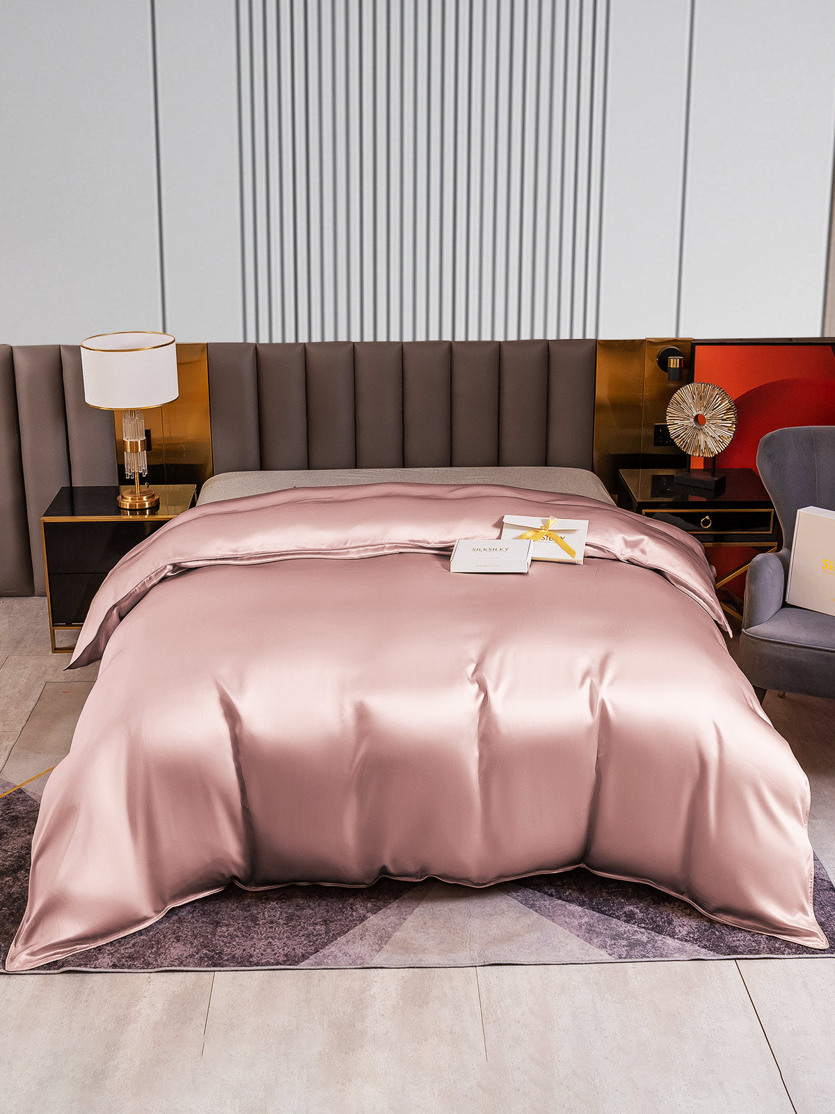 [Vaalean Mauve] SilkSilky-FI 22Momme Duvet Cover 001