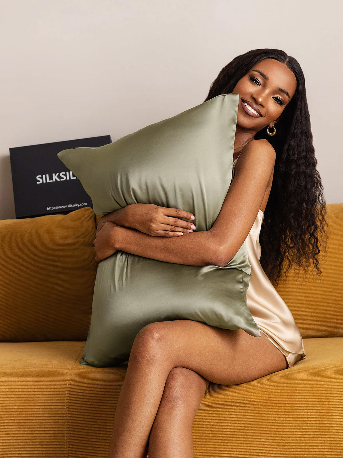 [Oliivinvihreä] SilkSilky-FI 22Momme Pillowcase 006