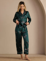 [Smaragdi Seepra] SilkSilky-FI Long Sleeve Lapel Collar Naisten Pyjamat 003
